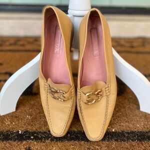Vintage Escada Italian Handsewn Moccasins in Tan